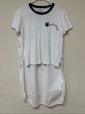 MONSE womans high low White Tee top size XS oversized